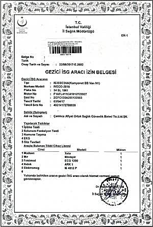 Gezici İSG Aracı Belgesi